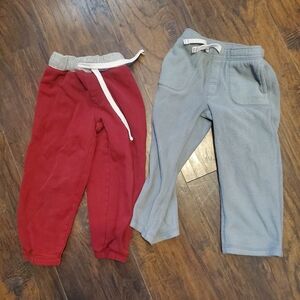 Boy sweats bundle pants fleece warm cold elastic Gap Gymboree 4 xs grey red lot